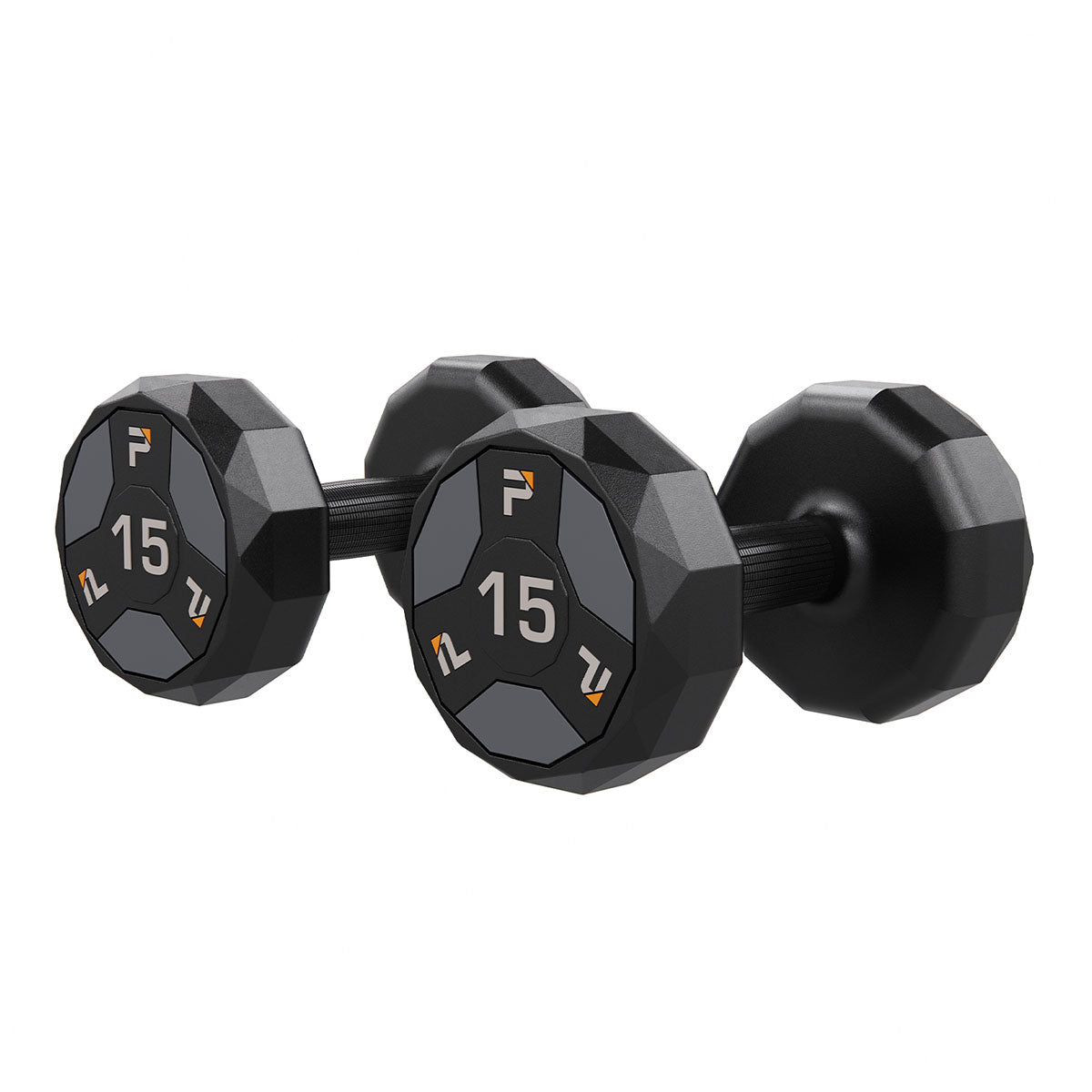 Urethane Cardio Dumbbell, Gray, 15 lb., Pair