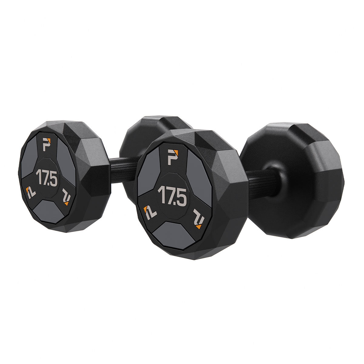 Urethane Cardio Dumbbell, Gray, 17.5 lb., Pair