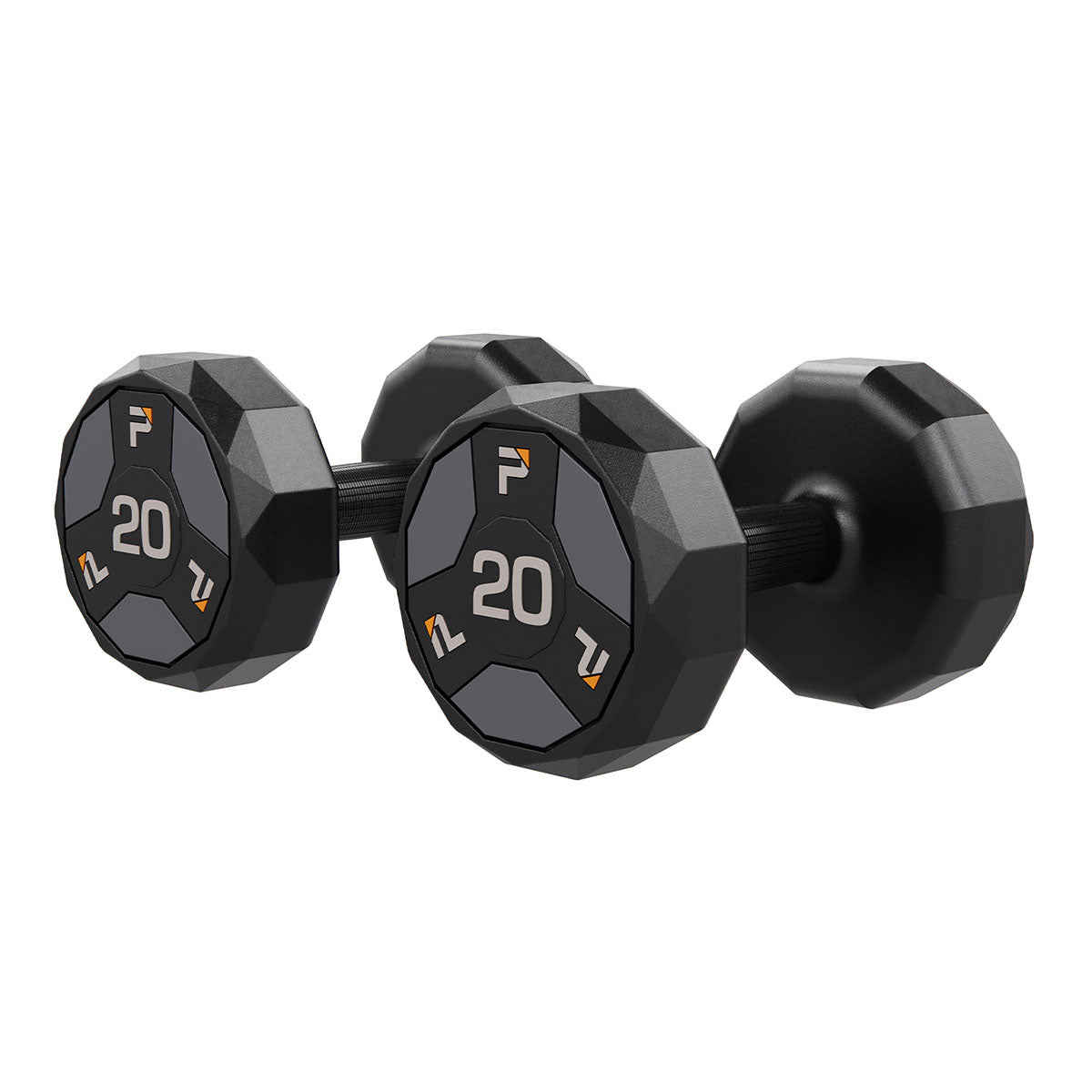 Urethane Cardio Dumbbell, Gray, 20 lb., Pair