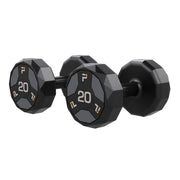 Urethane Cardio Dumbbell, Gray, 20 lb., Pair