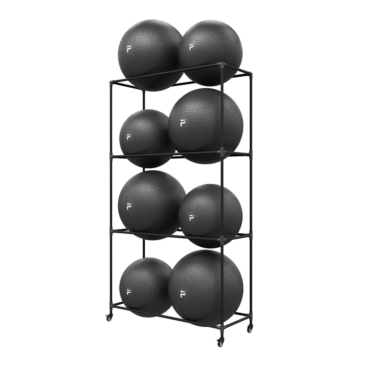 Metal Stability Ball Storage Rack, 8 Ball Rack w/Casters, Black