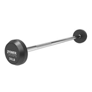 Power Systems, Straight Handle Pro Style Rubber Fixed Barbell, 30 lb.