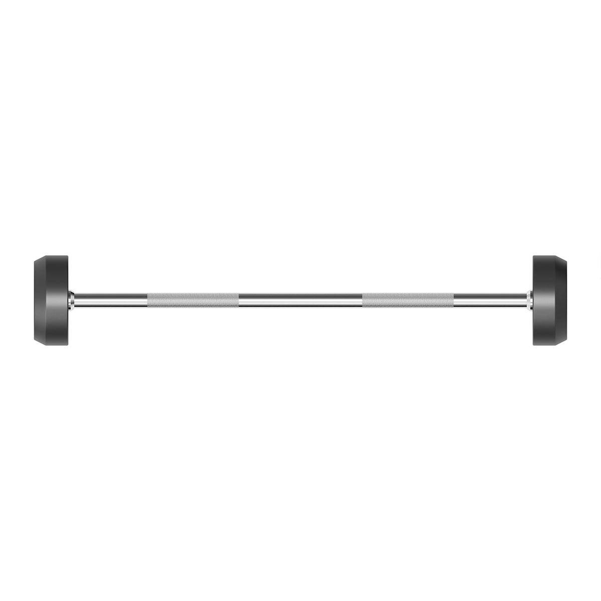Power Systems, Straight Handle Pro Style Rubber Fixed Barbell, 50 lb.
