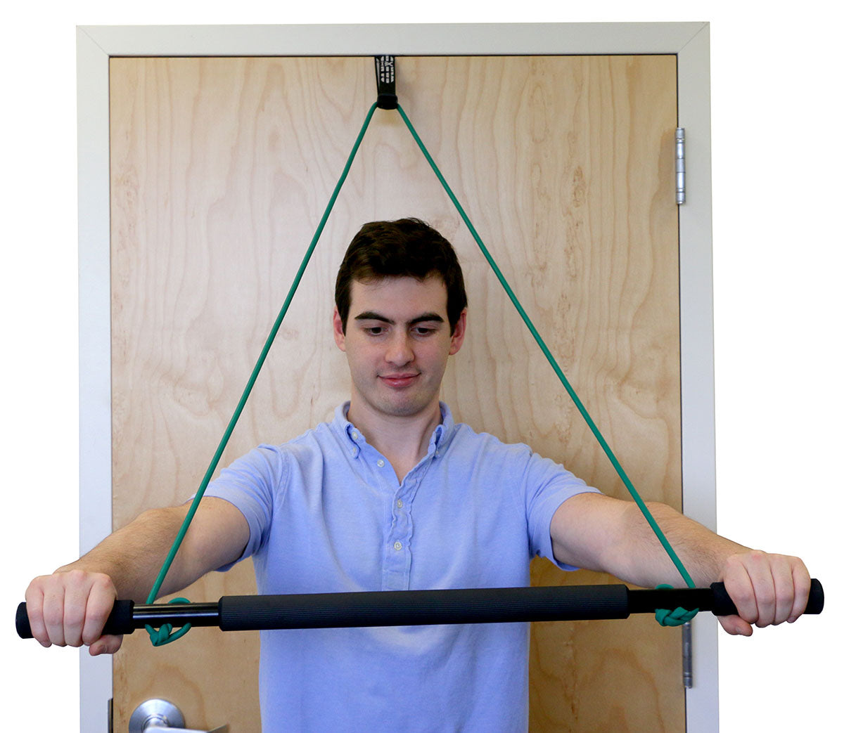 CanDo over door exercise bar and tubing, Green - medium