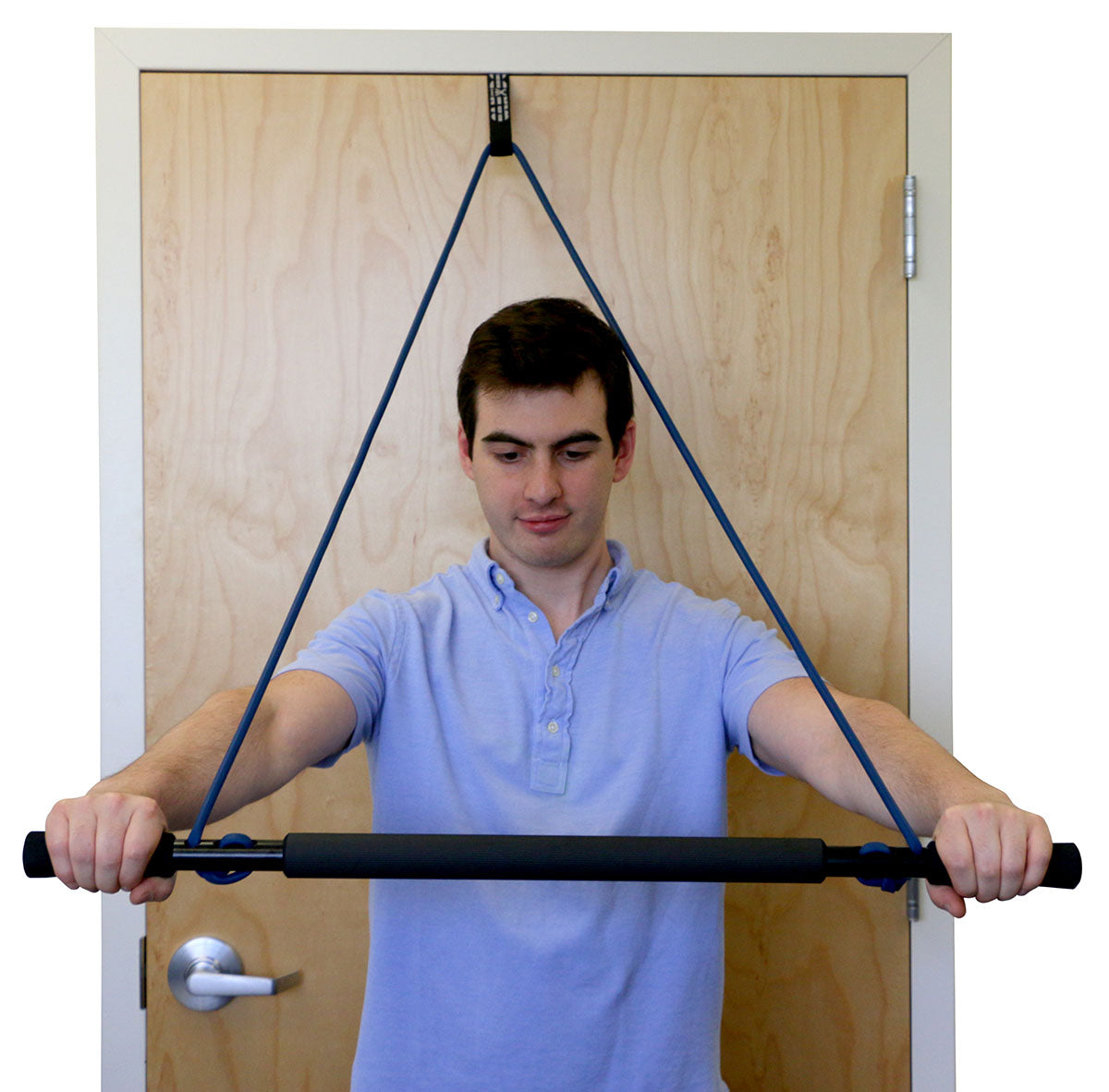 CanDo over door exercise bar and tubing, Blue - heavy