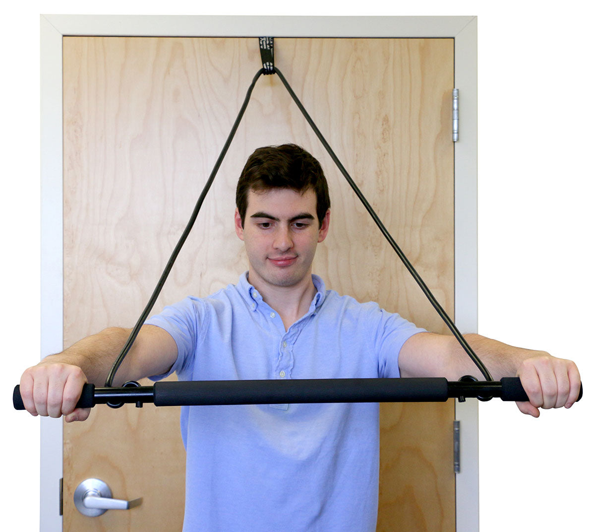 CanDo over door exercise bar and tubing, Black - x-heavy
