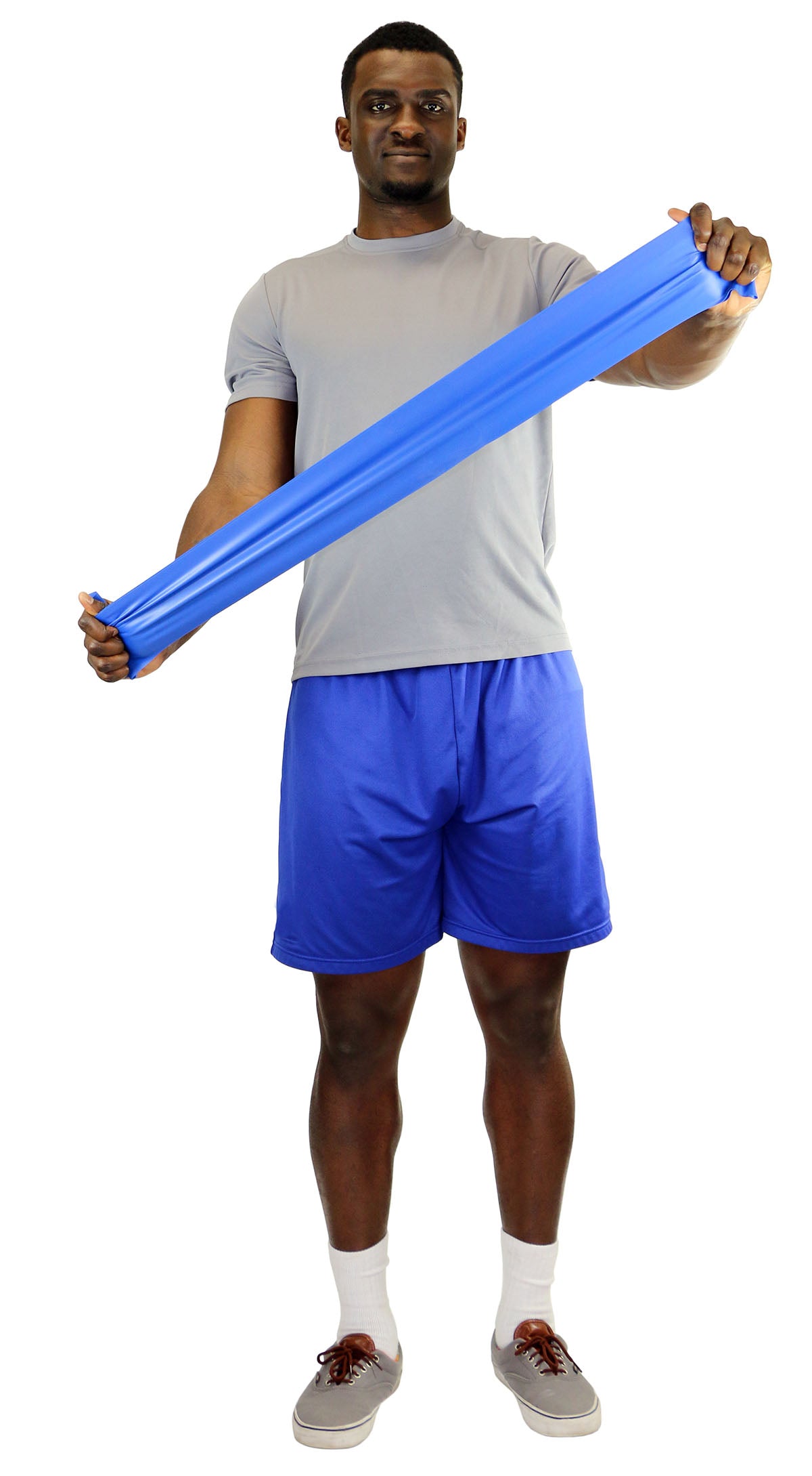 CanDo Low Powder Exercise Band - 25 yard roll - Blue - heavy