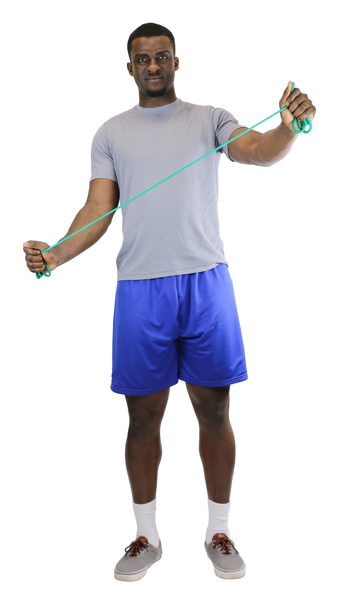 CanDo Low Powder Exercise Tubing Pep Pack - Moderate with Green, Blue, and Black tubing