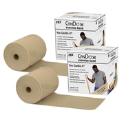 CanDo Low Powder Exercise Band - Twin-Pak - 100 yard (2 x 50 yard rolls) - Tan - xx-light