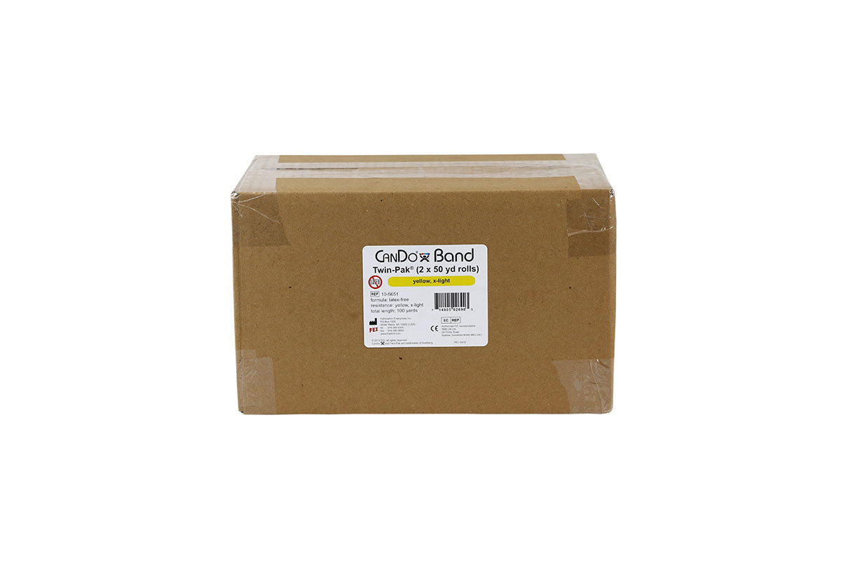 CanDo Latex Free Exercise Band - 100 yard (2 x 50 yard rolls) - Yellow - x-light
