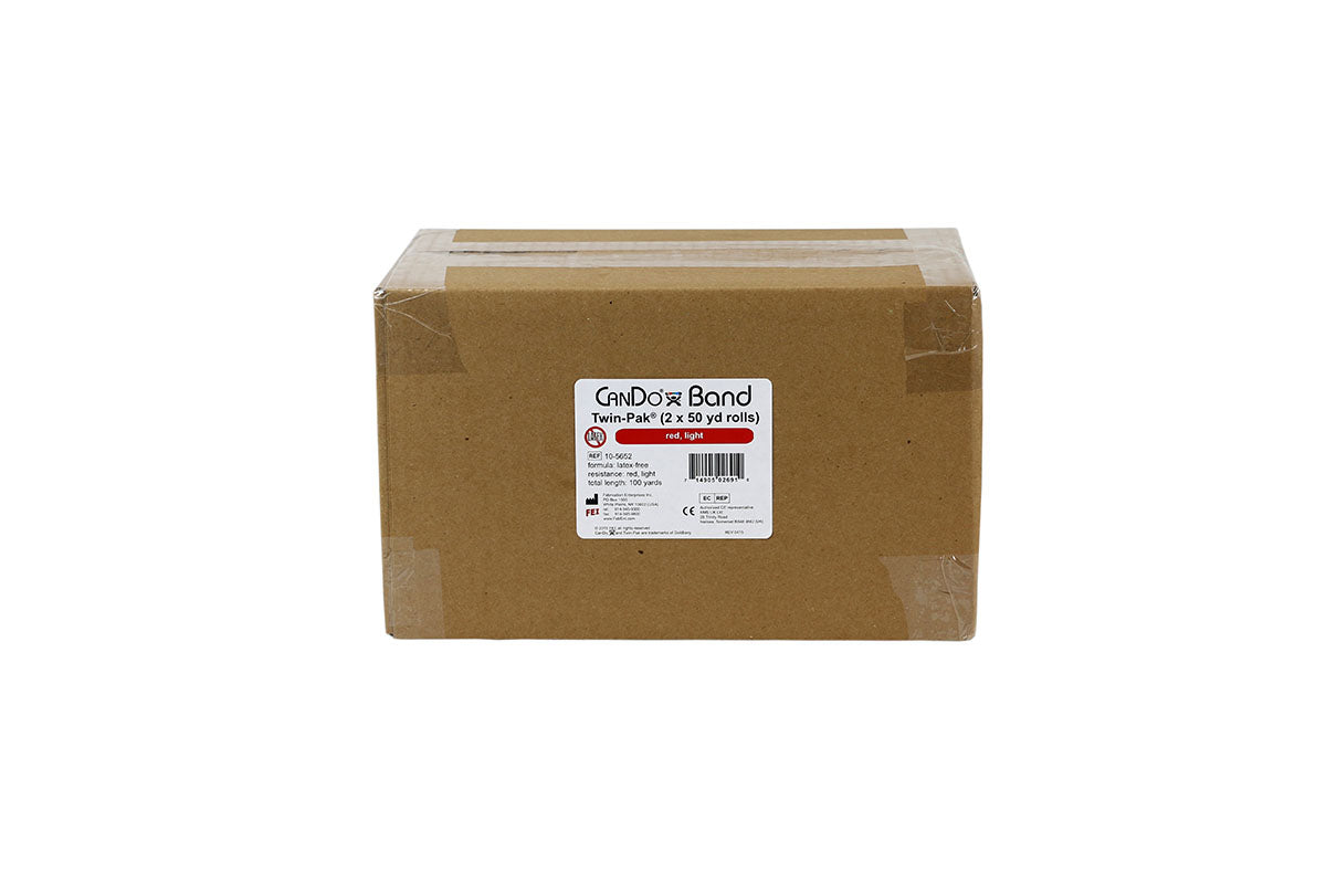 CanDo Latex Free Exercise Band - 100 yard (2 x 50 yard rolls) - Red - light