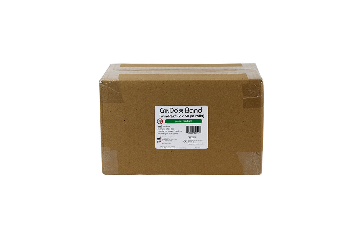 CanDo Latex Free Exercise Band - 100 yard (2 x 50 yard rolls) - Green-medium