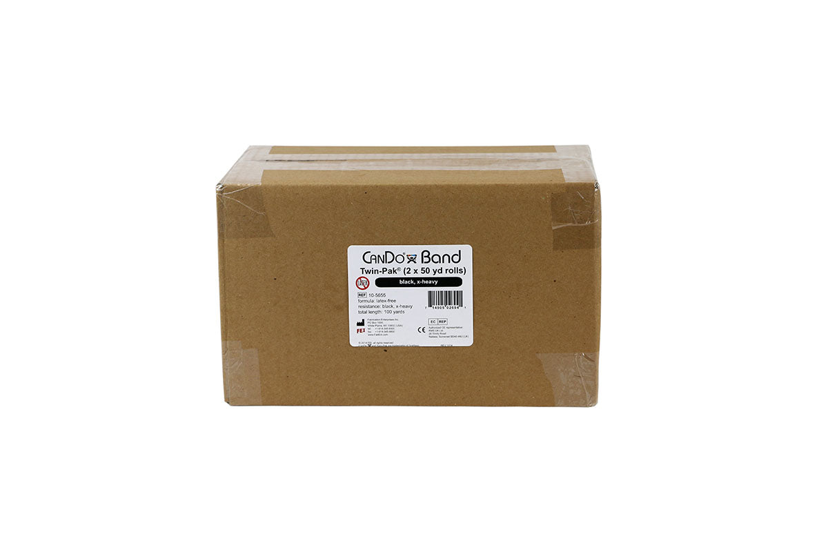 CanDo Latex Free Exercise Band - 100 yard (2 x 50 yard rolls) - Black- x-heavy