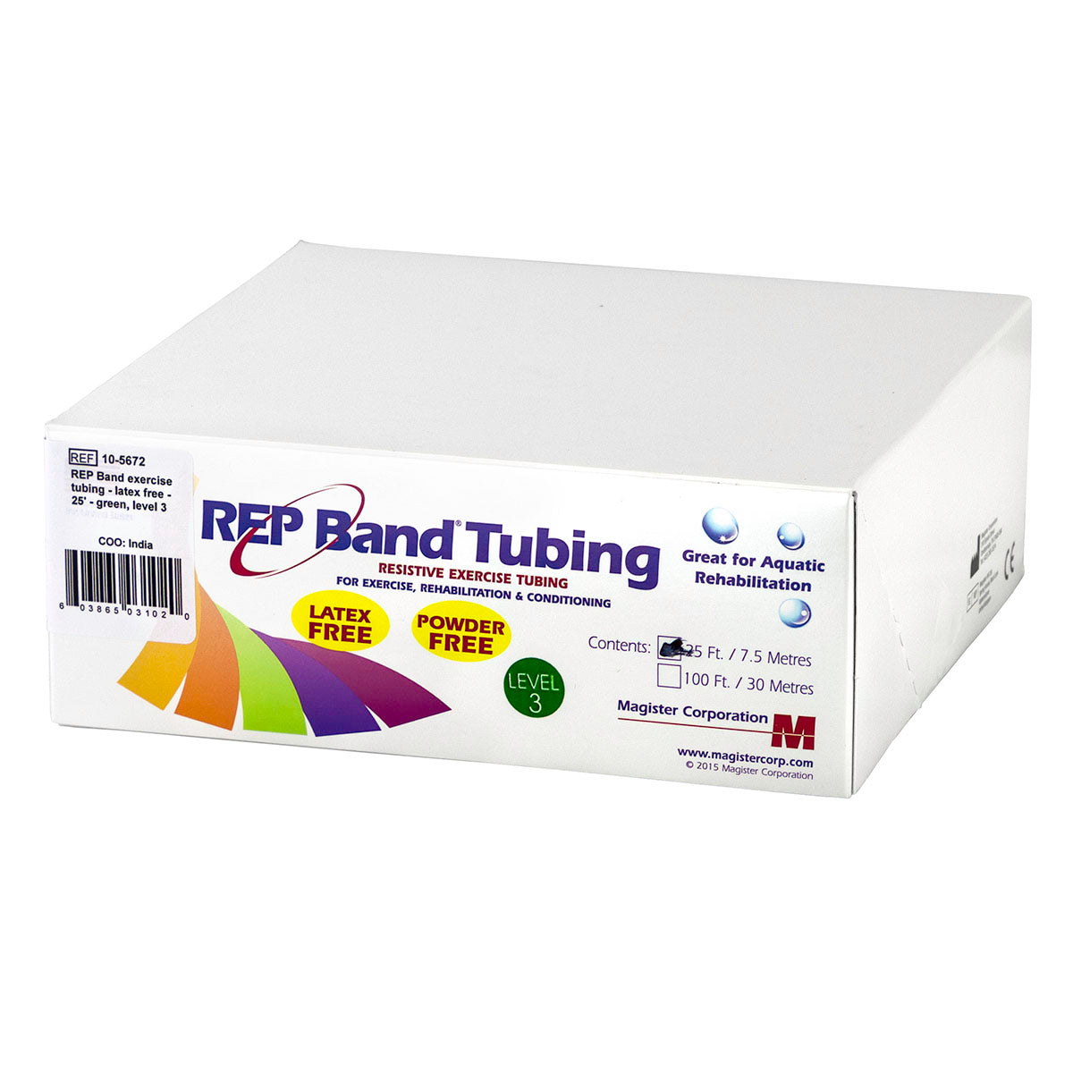 REP Tubing Latex Free Exercise Tubing, 25', Green (Level 3)