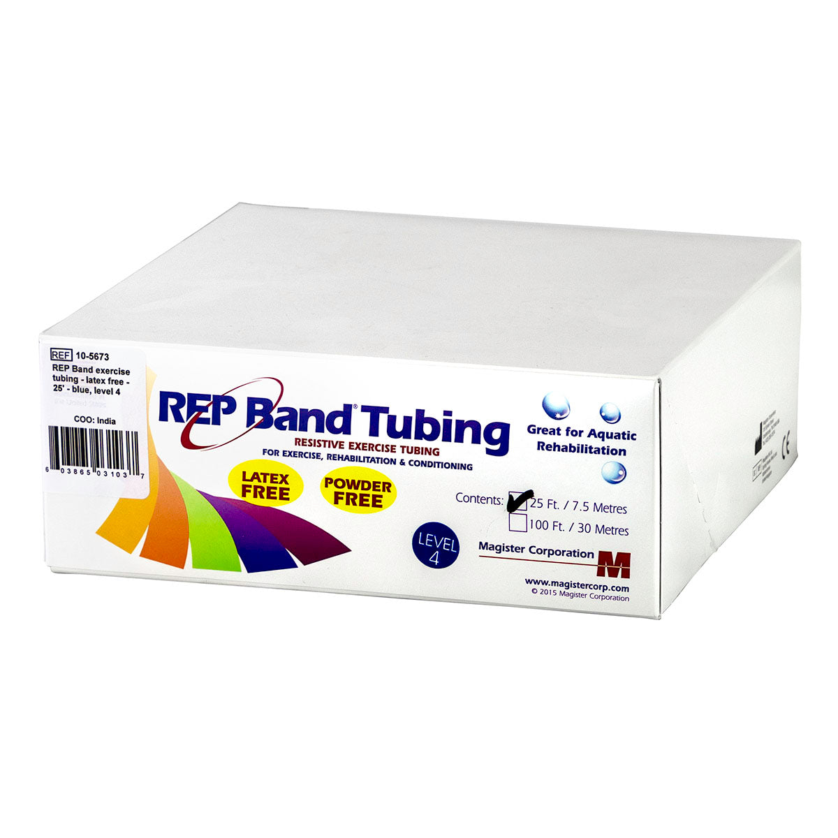 REP Tubing Latex Free Exercise Tubing, 25', Blue (Level 4)