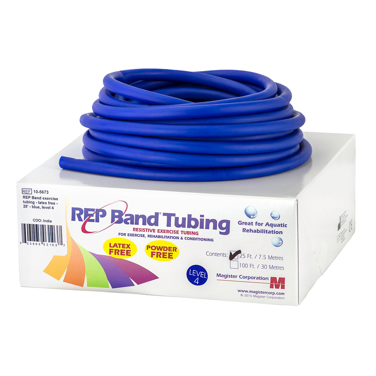 REP Tubing Latex Free Exercise Tubing, 25', Blue (Level 4)