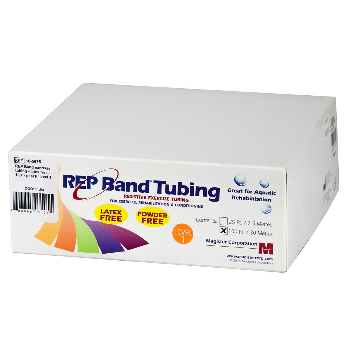 REP Tubing Latex Free Exercise Tubing, 100', Peach (Level 1)