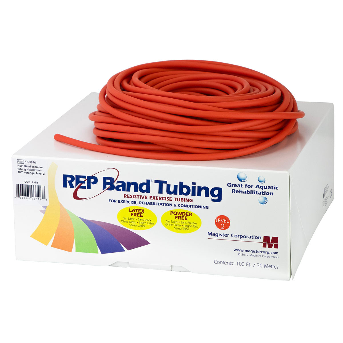 REP Tubing Latex Free Exercise Tubing, 100', Orange (Level 2)