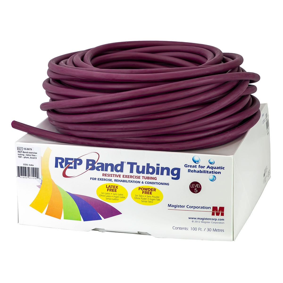 REP Tubing Latex Free Exercise Tubing, 100', Plum (Level 5)