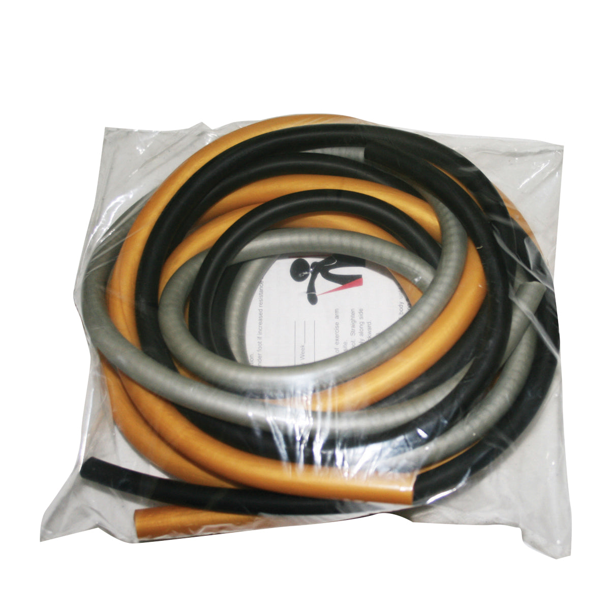 CanDo Latex-Free Exercise Tubing - PEP Pack - Difficult (Black, Silver, Gold)