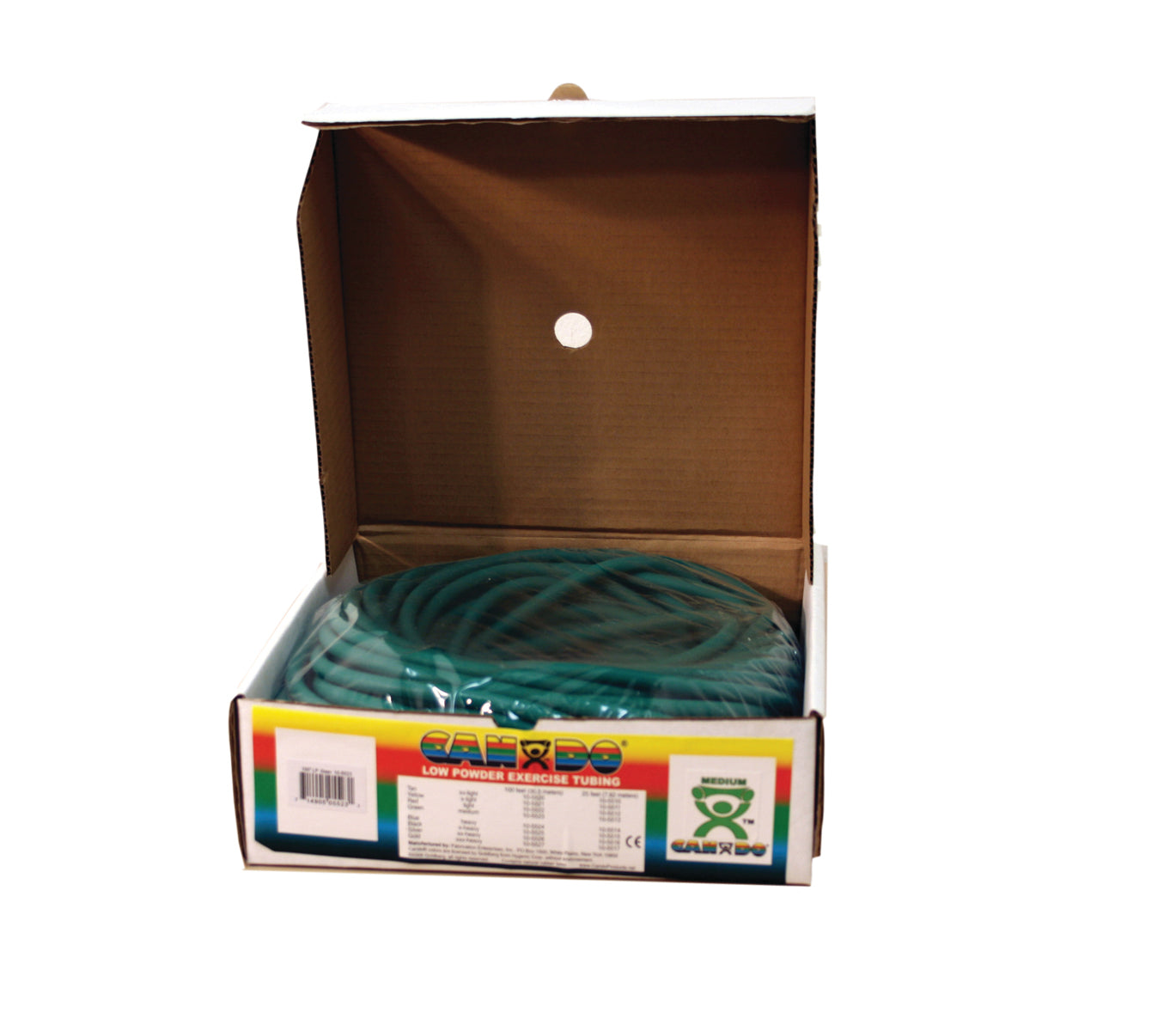 CanDo Latex Free Exercise Tubing - 100' dispenser roll - Green - medium