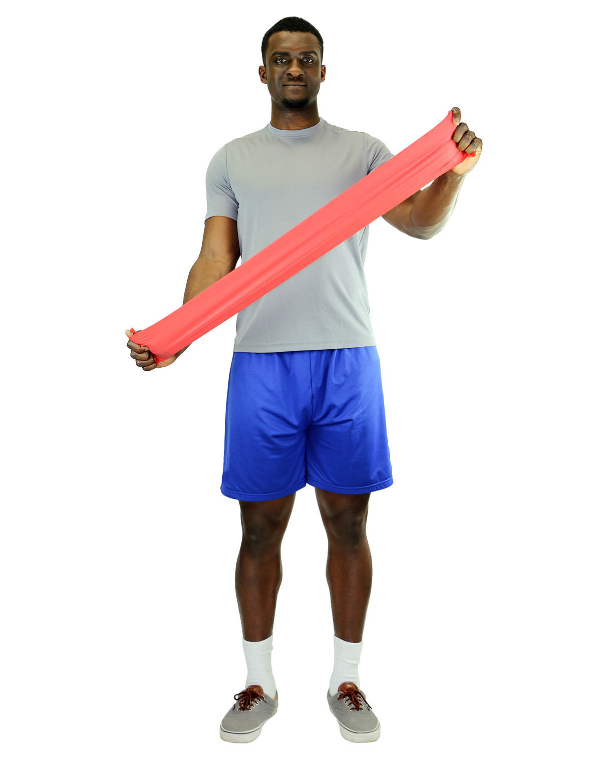 CanDo Latex Free Exercise Band - box of 30, 5' length - Red - light