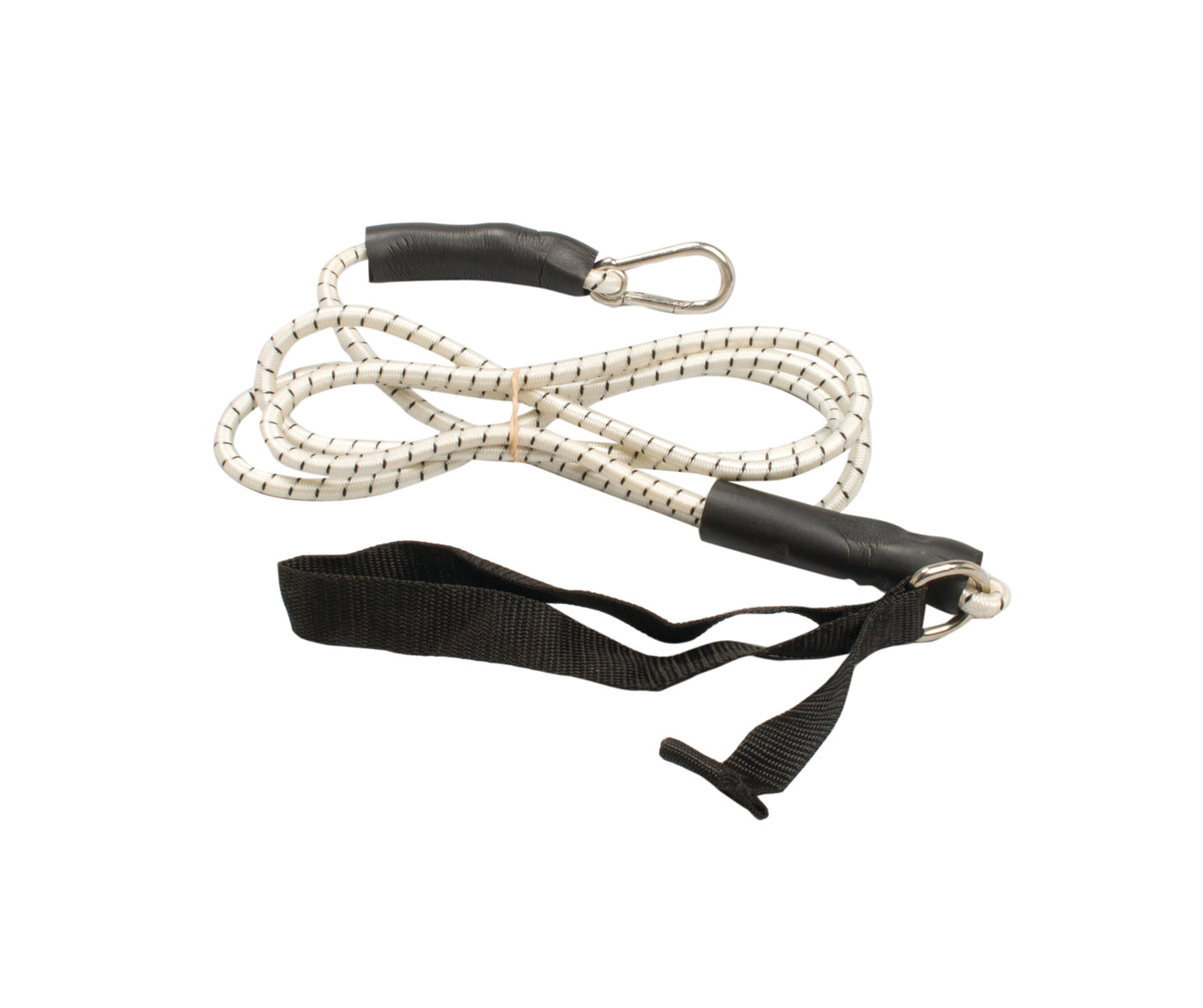 CanDo exercise bungee cord with attachments, 7', Black - x-heavy