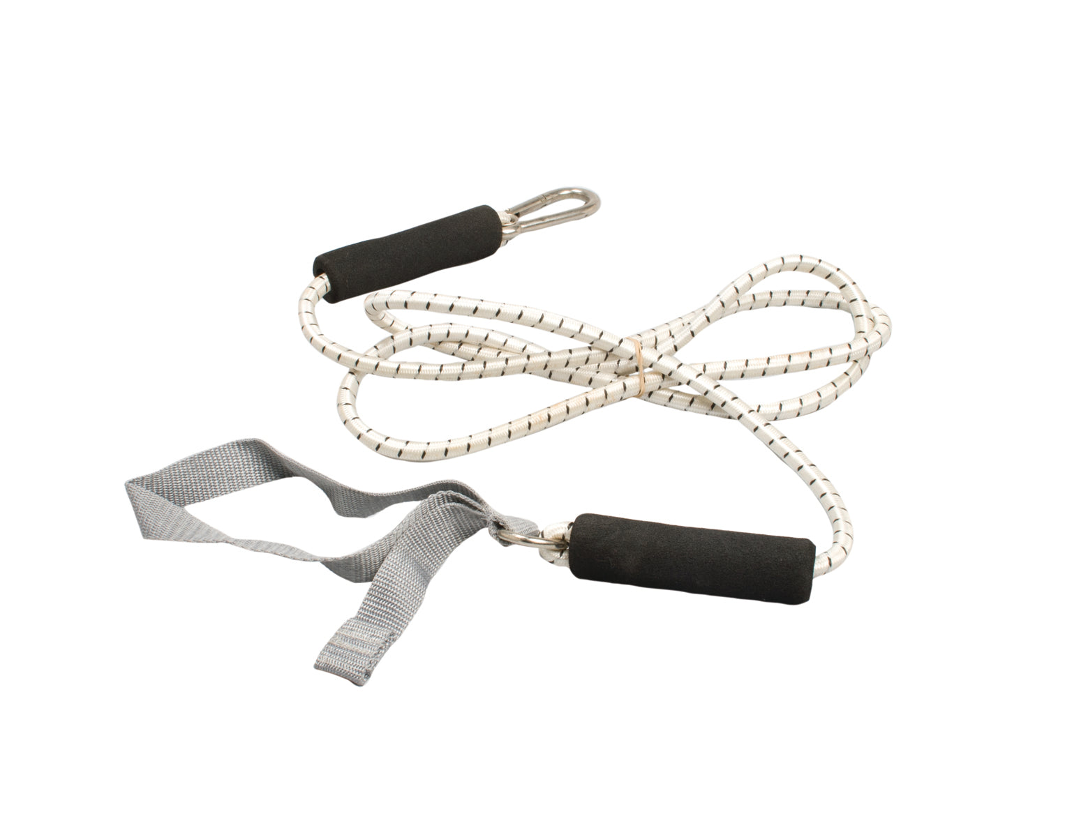 CanDo exercise bungee cord with attachments, 4', Silver - xx-heavy