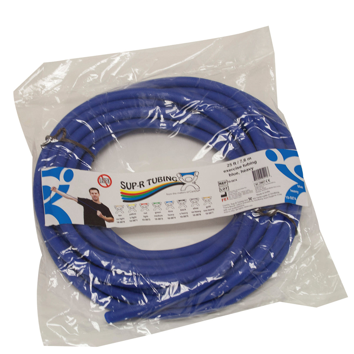 Sup-R Tubing - Latex Free Exercise Tubing - 25' roll - Blue - heavy