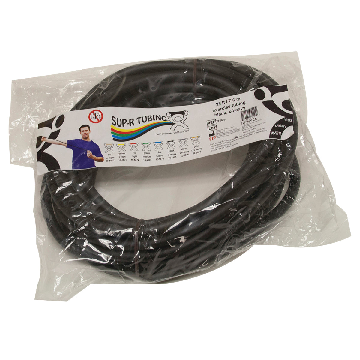 Sup-R Tubing - Latex Free Exercise Tubing - 25' roll - Black - x-heavy
