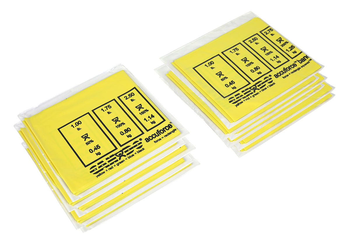 CanDo AccuForce Exercise Band - box of 40, 4' lengths - Yellow - x-light
