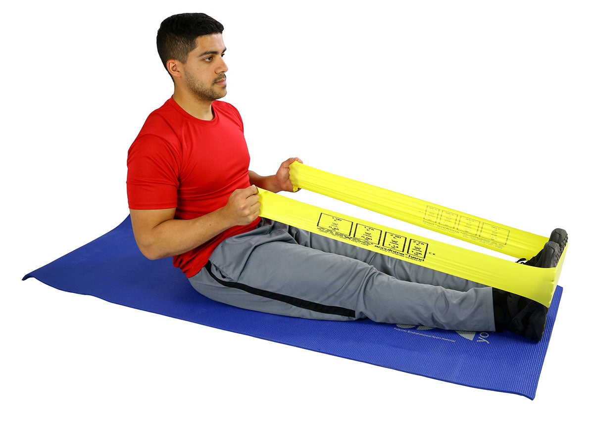 CanDo AccuForce Exercise Band - box of 40, 4' lengths - Yellow - x-light