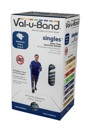 Val-u-Band Resistance Bands, Pre-Cut Strip, 5', Blueberry-Level 4/7, Case of 30, Latex-Free