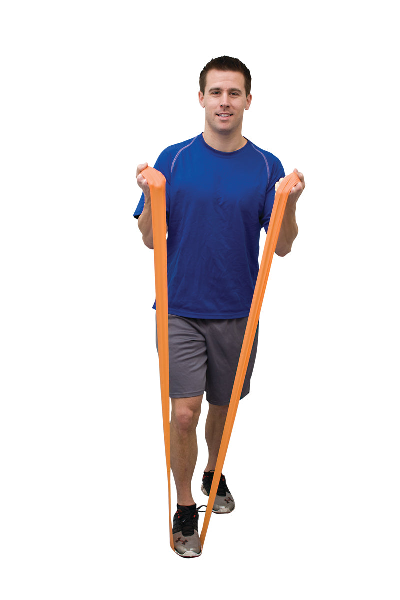 Val-u-Band Resistance Bands, Dispenser Roll, 100 Yds. (2 x 50 Yds.), Orange-Level 2/7, Latex-Free