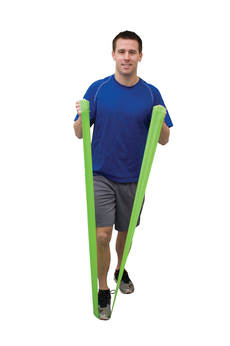 Val-u-Band Resistance Bands, Dispenser Roll, 100 Yds. (2 x 50 Yds.), Lime-Level 3/7, Latex-Free