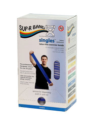 Sup-R band, latex-free, 5-foot Singles, 30 piece dispenser, blue