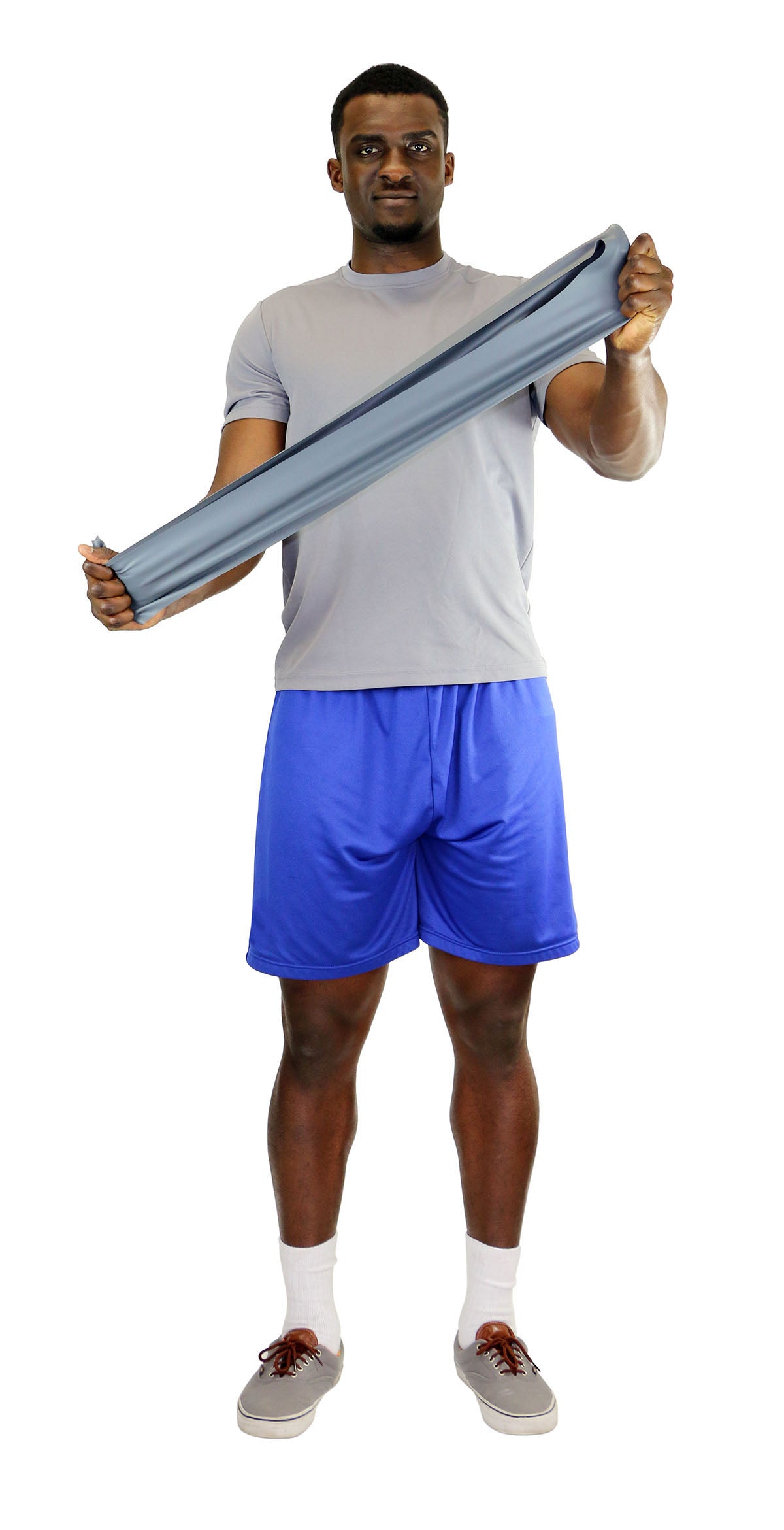 CanDo Low Powder Exercise Band - 5' length - Silver - xx-heavy