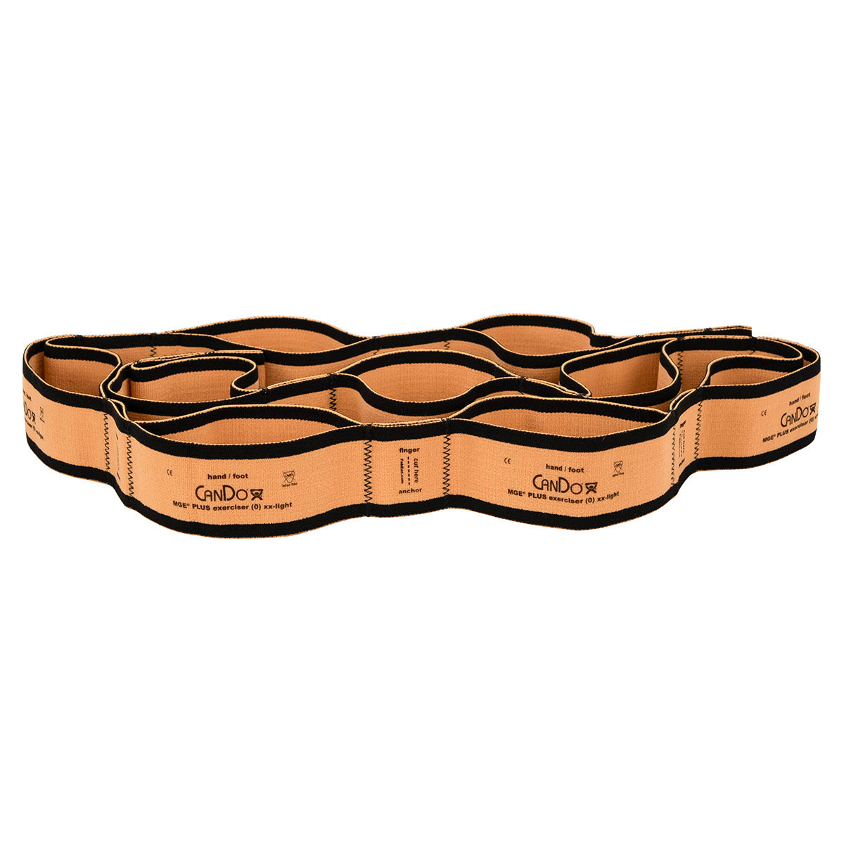 CanDo Multi-Grip Exerciser Plus, 6 Foot Exerciser, 9 Loops, Tan (XX-Light)