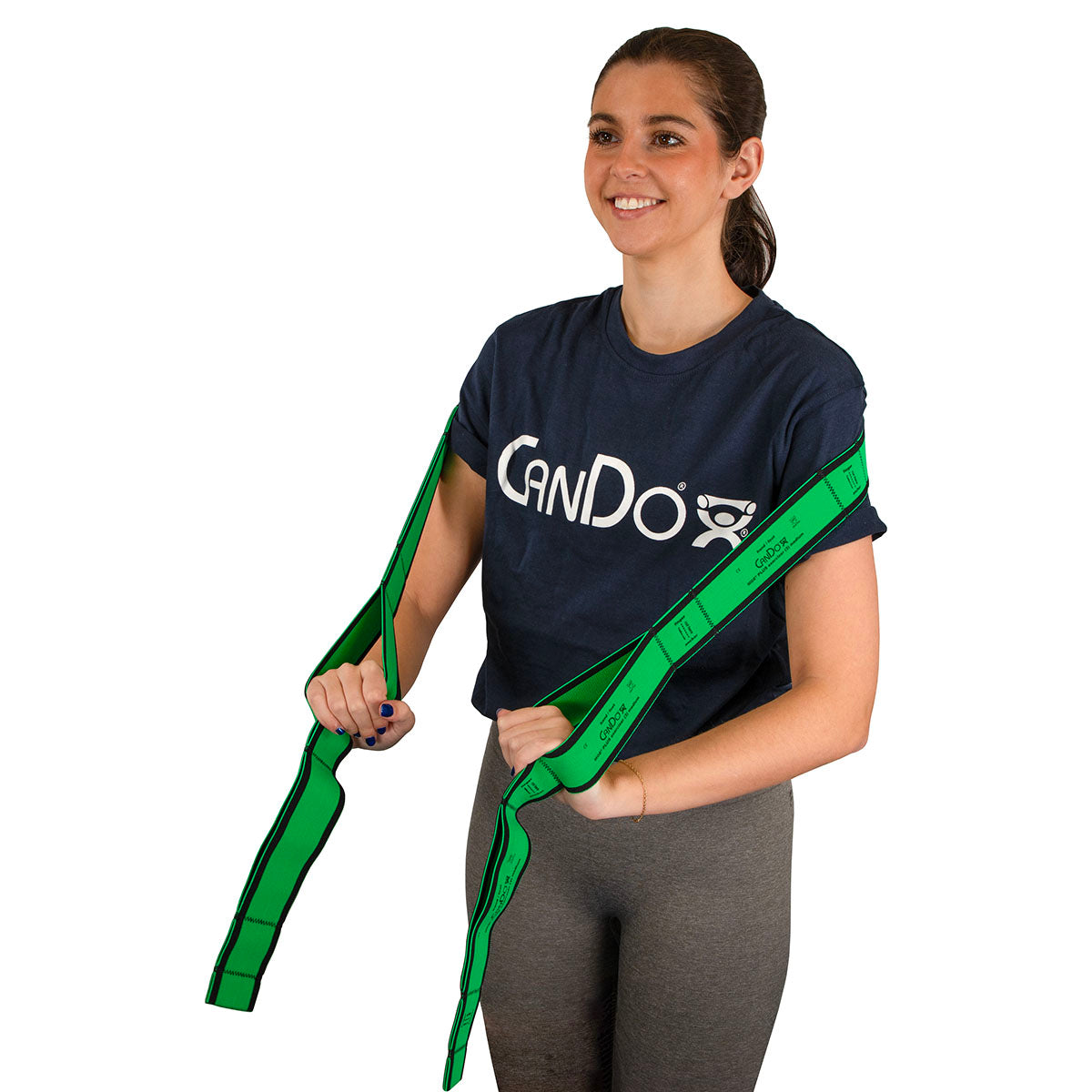 CanDo Multi-Grip Exerciser Plus, 6 Foot Exerciser, 9 Loops, Green (Medium)