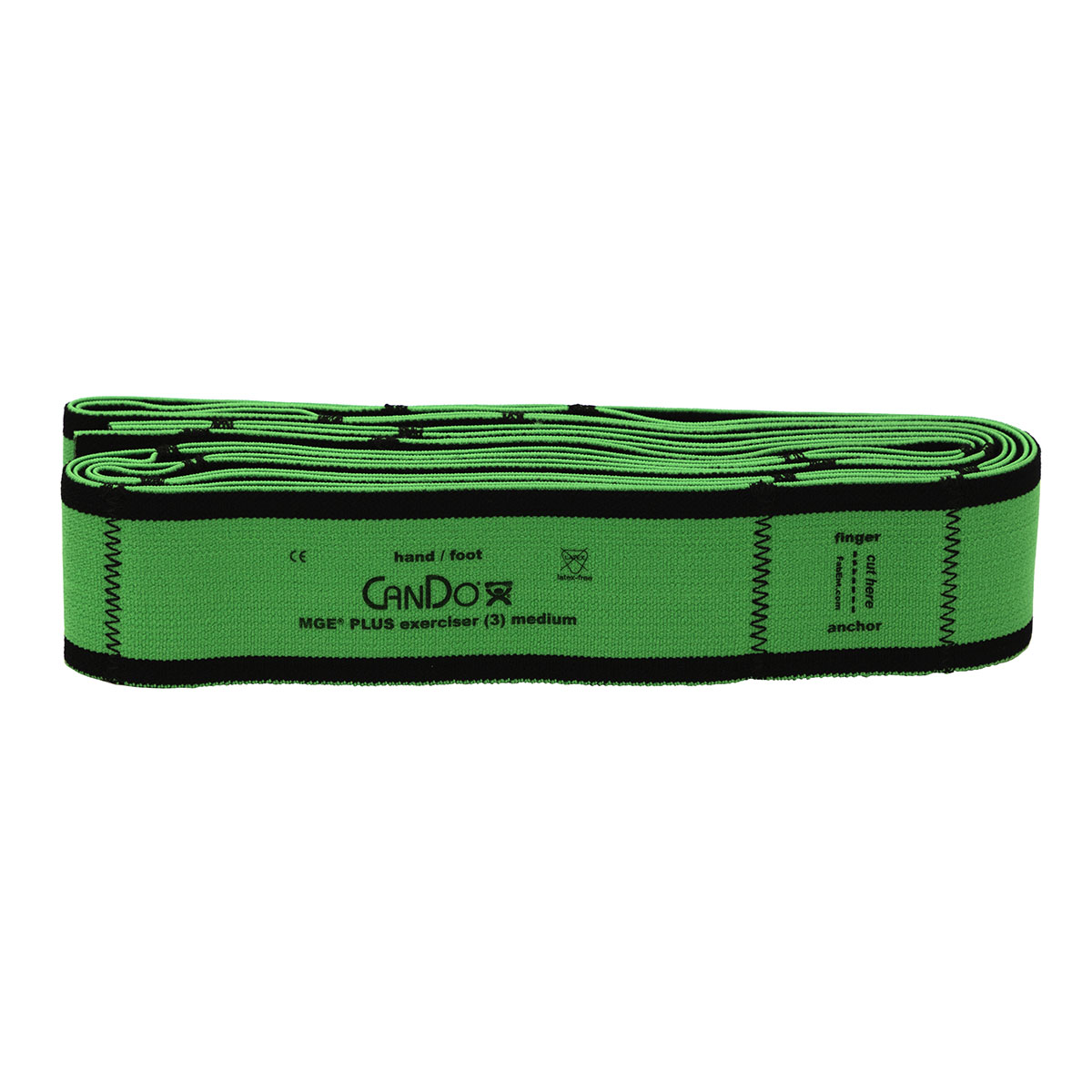 CanDo Multi-Grip Exerciser Plus, 6 Foot Exerciser, 9 Loops, Green (Medium)