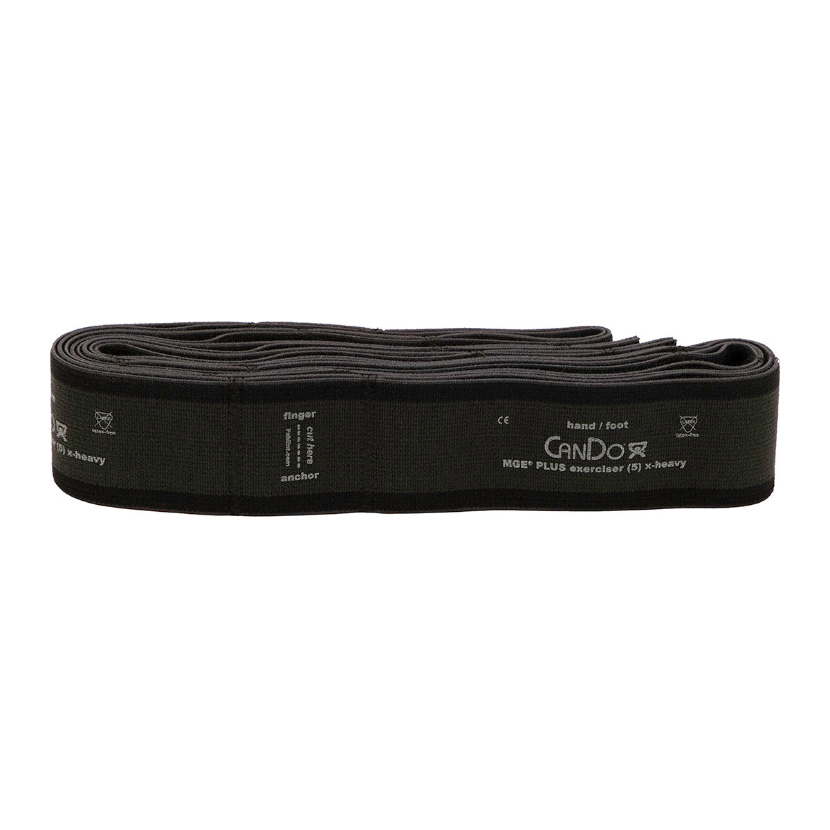 CanDo Multi-Grip Exerciser Plus, 6 Foot Exerciser, 9 Loops, Black (X-Heavy)
