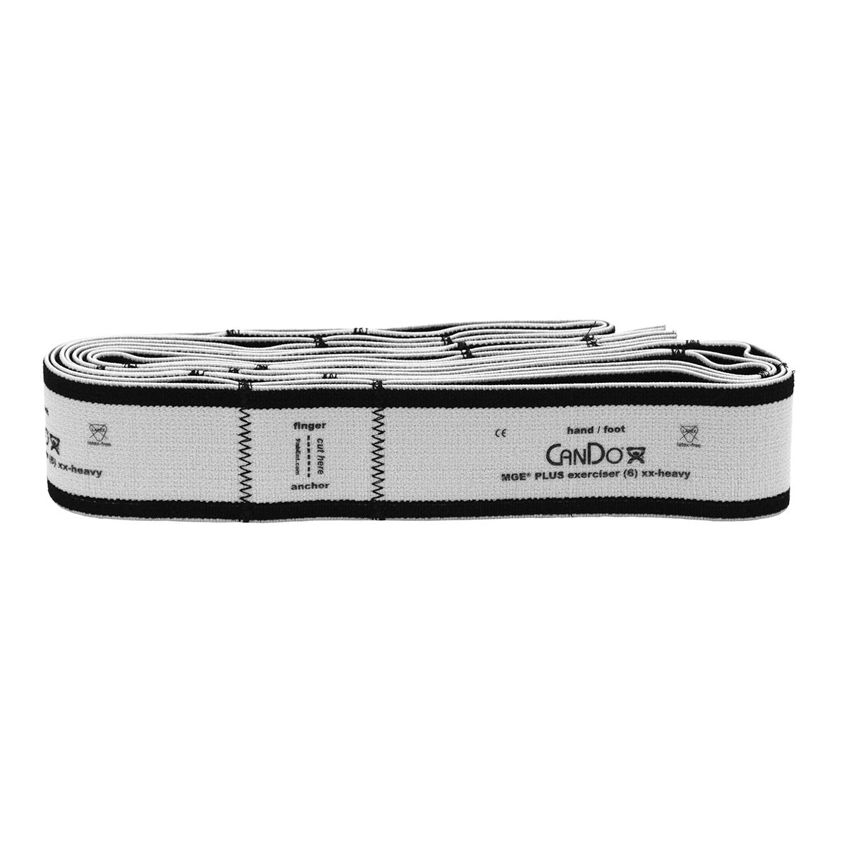 CanDo Multi-Grip Exerciser Plus, 6 Foot Exerciser, 9 Loops, Silver (XX-Heavy), Case of 24