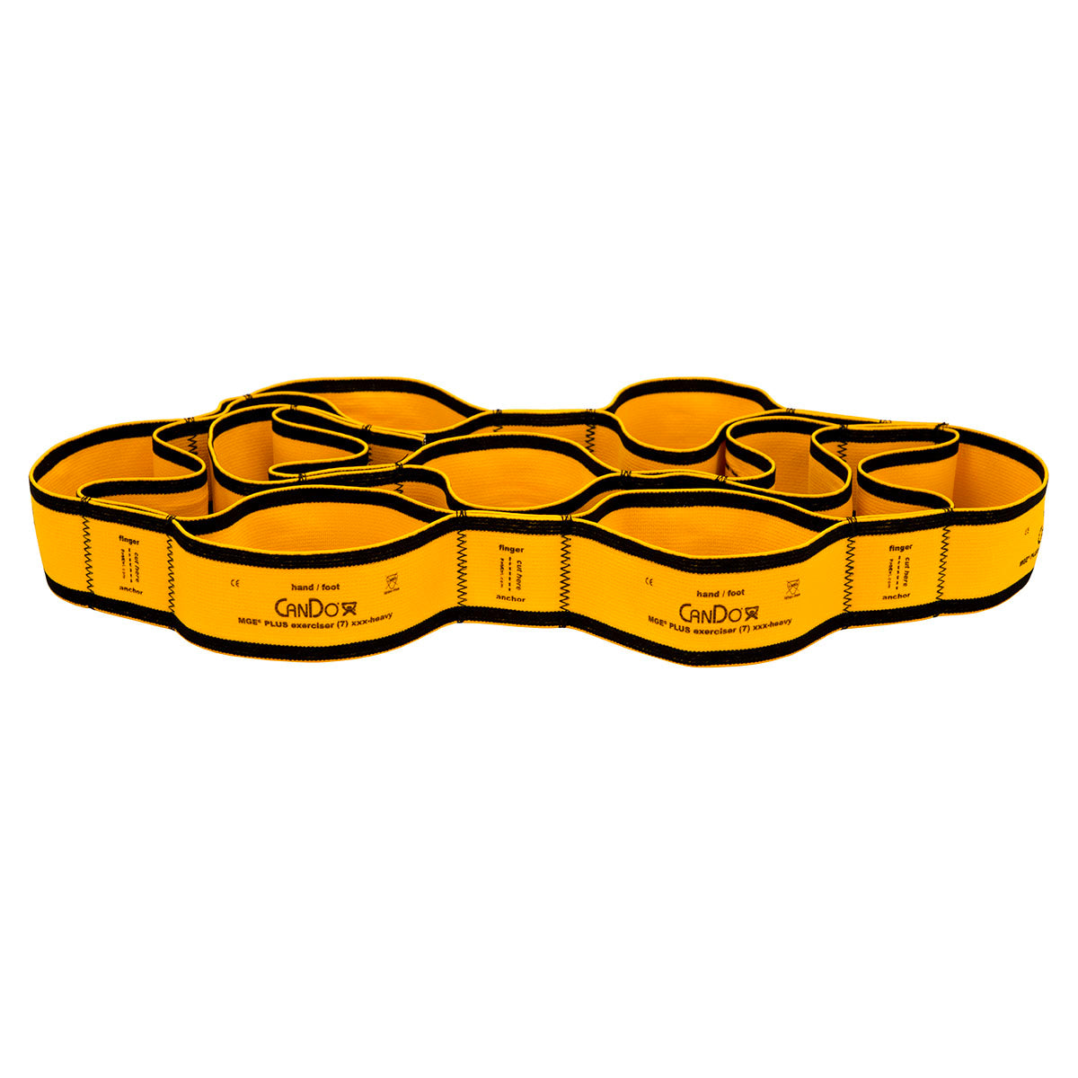 CanDo Multi-Grip Exerciser Plus, 6 Foot Exerciser, 9 Loops, Gold (XXX-Heavy), Case of 24