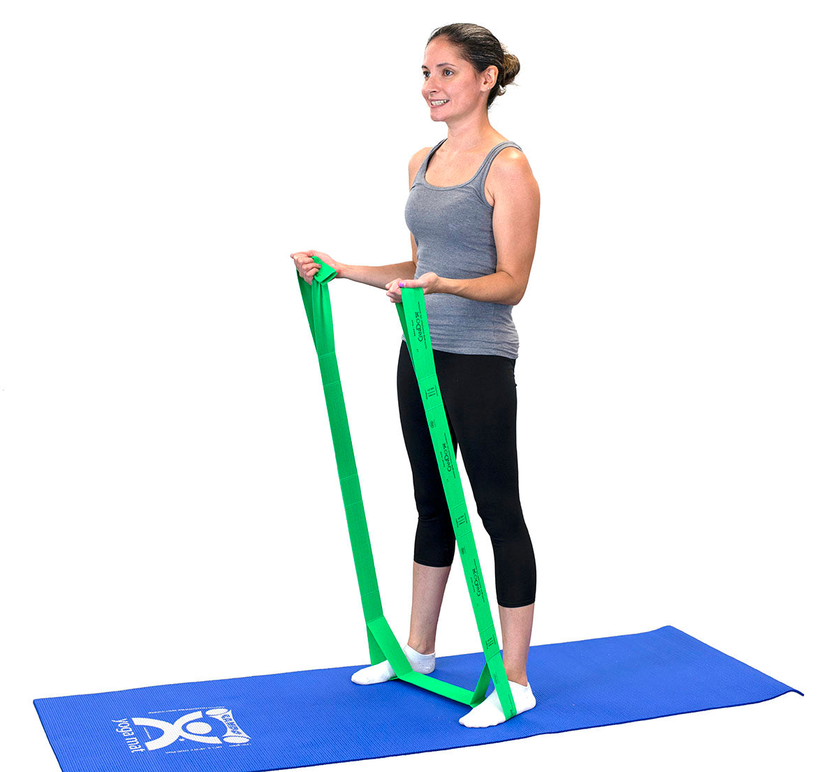 CanDo Multi-Grip Exerciser, 6 Foot Exerciser, Medium, Green