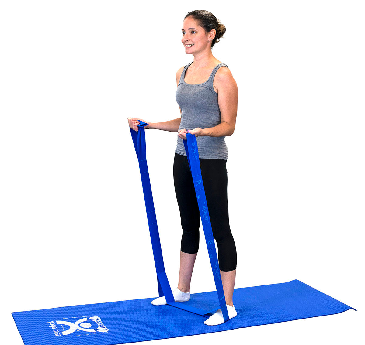 CanDo Multi-Grip Exerciser, 6 Foot Exerciser, Heavy, Blue