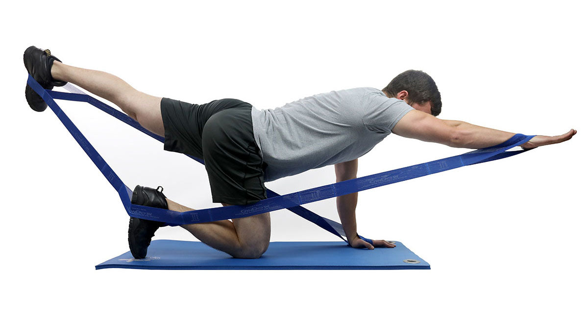 CanDo Multi-Grip Exerciser, 6 Foot Exerciser, Heavy, Blue