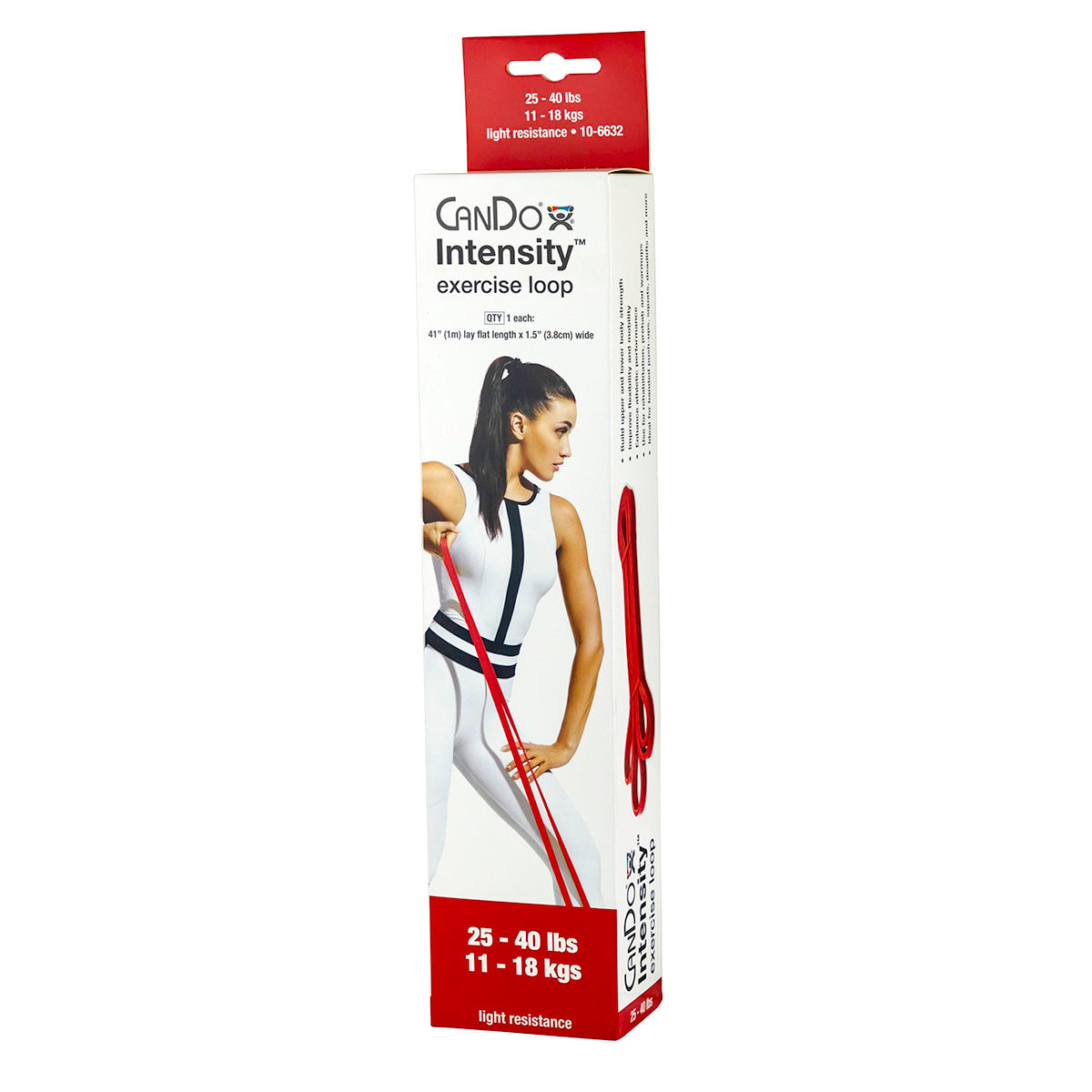 CanDo Intensity Loop, 40" Exerciser, Light, Red, 25 - 40 lb