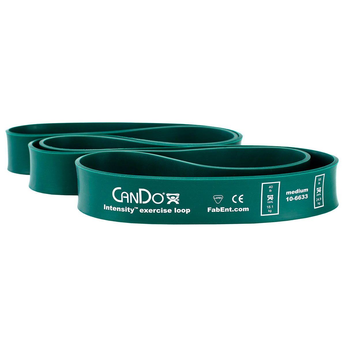CanDo Intensity Loop, 40" Exerciser, Medium, Green, 40 - 55 lb