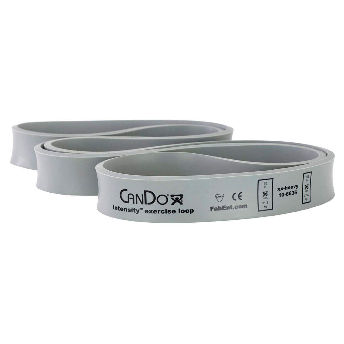 CanDo Intensity Loop, 40" Exerciser, XX-Heavy, Silver, 70 - 105 lb