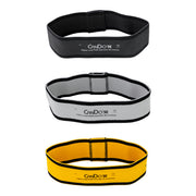 CanDo Fabric Loop Plus, 8" Long Single Loop Set of 3, Black, Silver, Gold